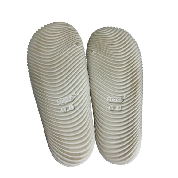 Off White Beige Crocs Mellow Tide Slide Comfort Sandals 9 - Picture 3 of 3